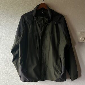 Turning Point Peterbilt Motors Green Hooded Windbreaker Trucking Jacket men L